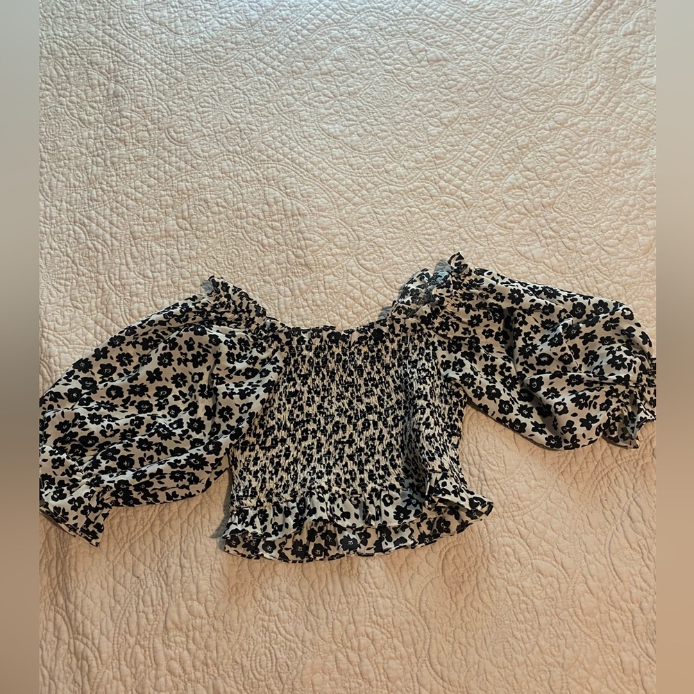 Black floral top
